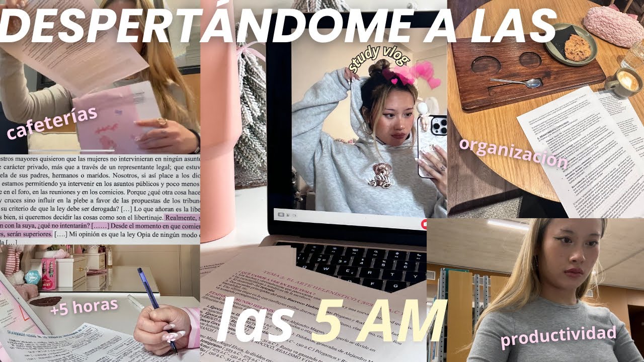 levantándome a las 5:00 AM para estudiar 💻🎀⭐ ( study vlog + mi método de organización ) 🎧☕️⋆˚࿔