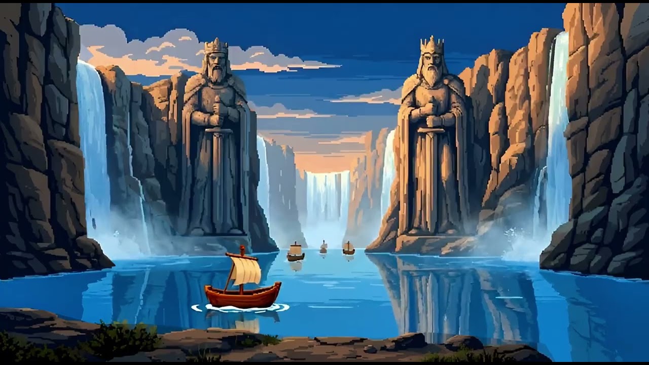 Journey to the King's Gate: Pixel Art Middle-earth Argonath | Return of the King