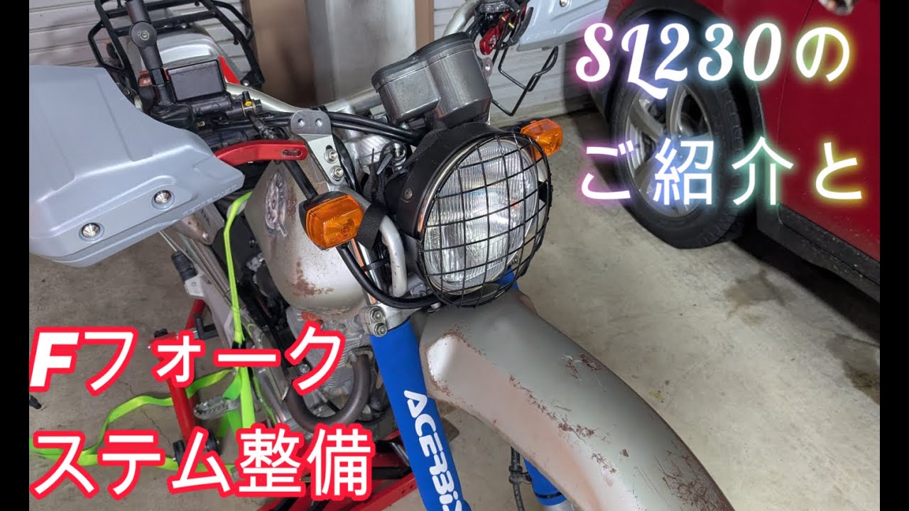 SL230中古購入車両紹介とフロントフォーク、ステムのメンテナンス