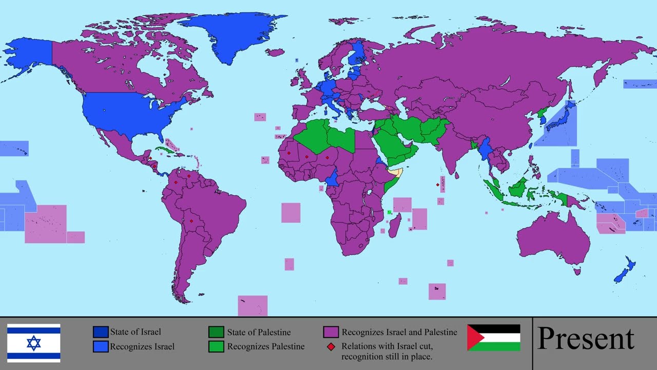 The Recognition of Israel and Palestine: Every Year (1948 - October 2025)