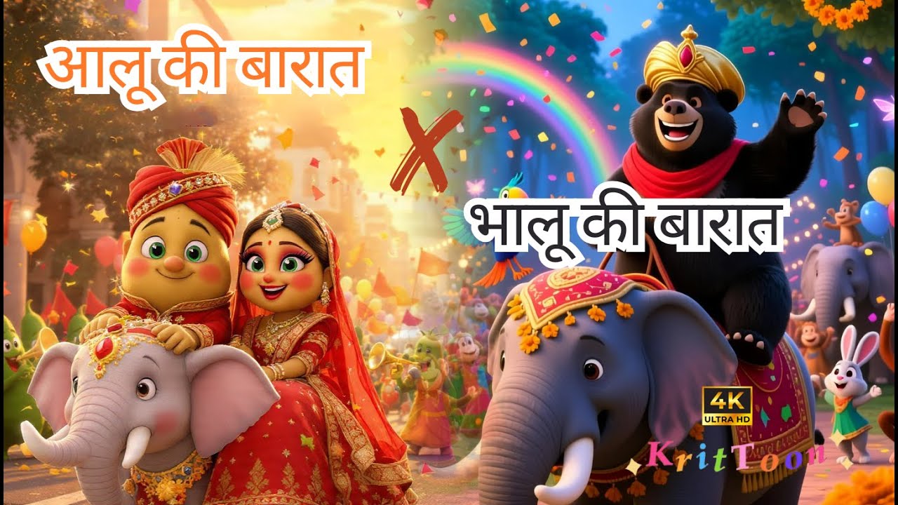 आलू की बारात Kids Song | Aalu Ki Nikali Barat Part 4 | Ek Mota Hathi | 4K Rhymes