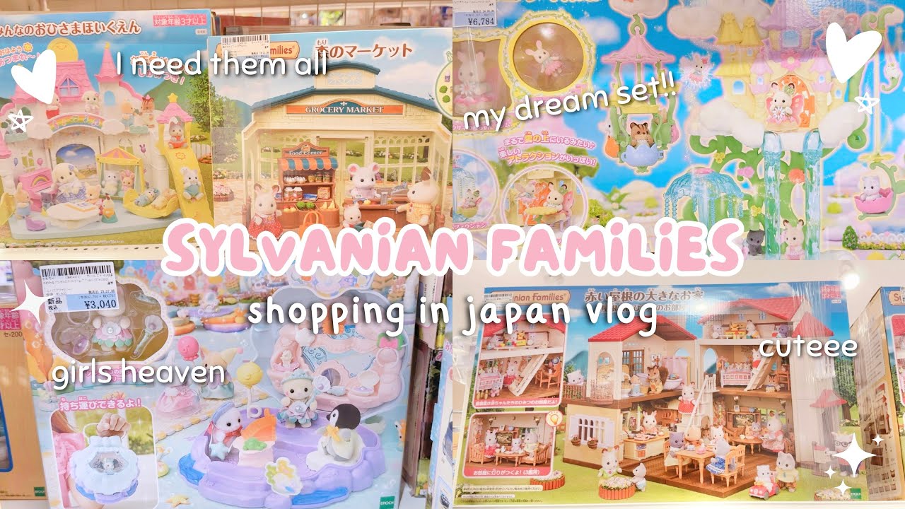 shopping for sylvanian families in Japan 🐰🎀 (calico critters) store tour, girls heaven ♡