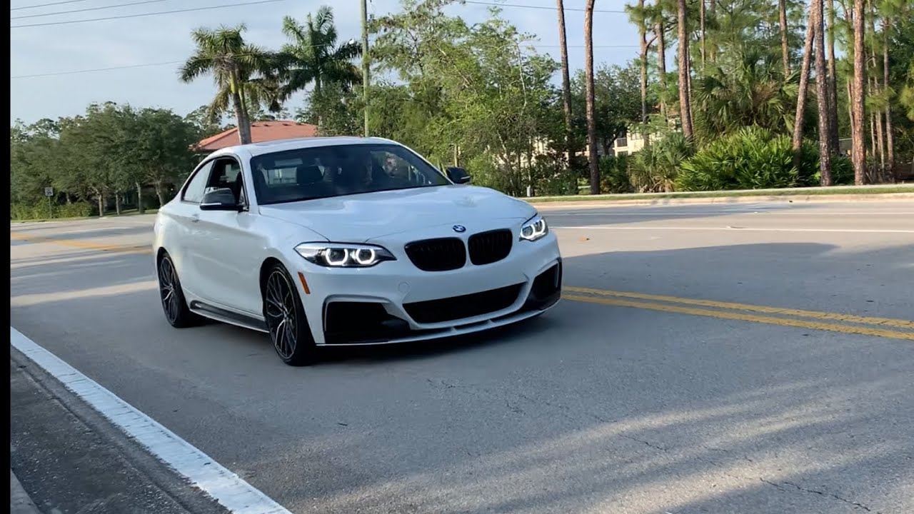 BMW M240i FULL STRAIGHT PIPE PULLS AND POPS open downpipe stage 2