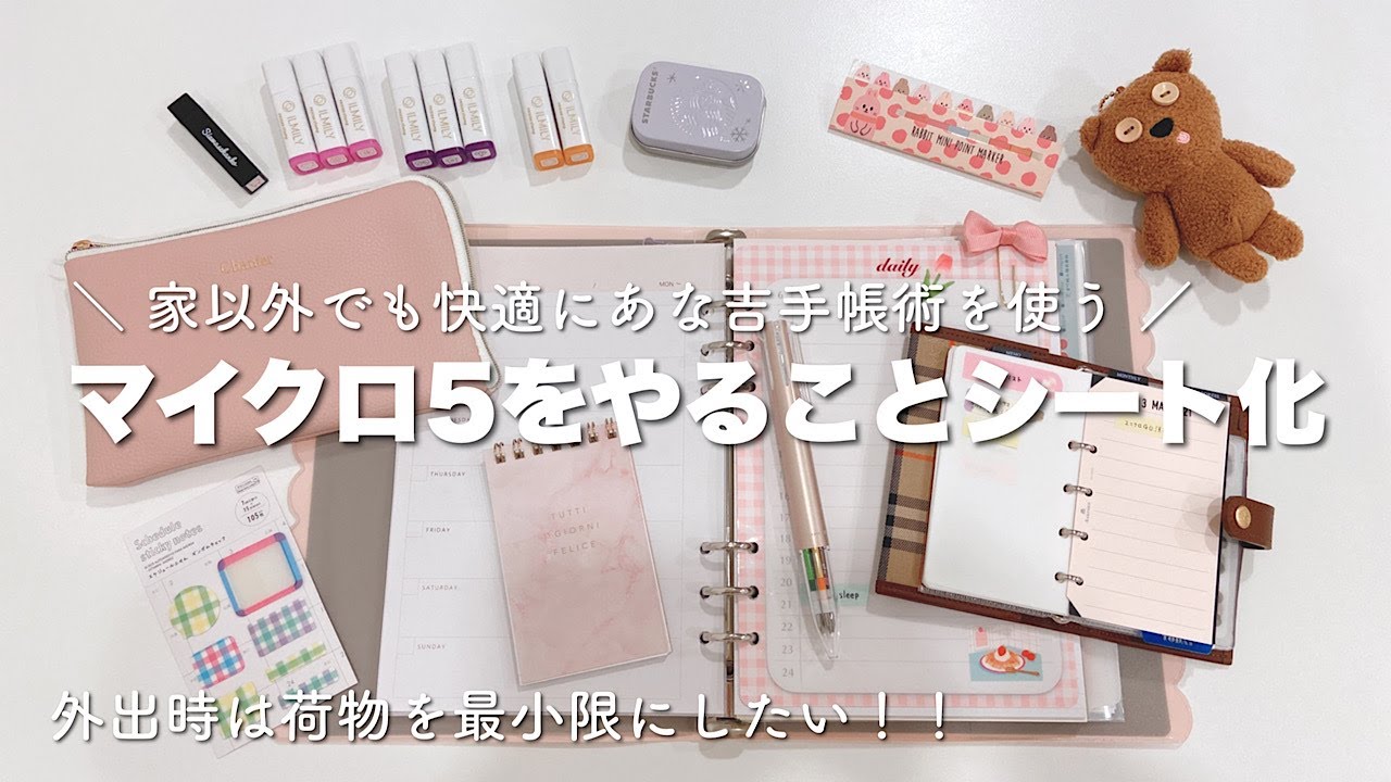 【あな吉手帳術】マイクロ5をやることシート化💫作業動画