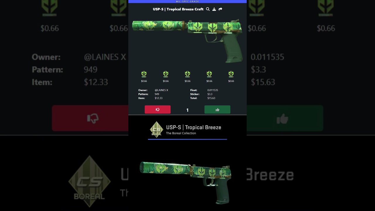 CS2 Sticker Crafts on the USP Tropical Breeze