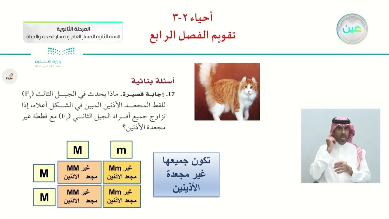 تقويم الفصل الرابع - الأحياء (2-3) - المسار العام والصحة والحياة - السنة الثانية