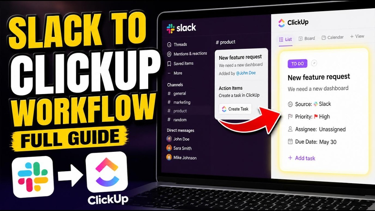 How to transfer tasks from Slack to ClickUp with workflows - Full Guide