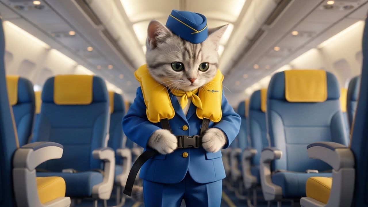 まもなく離陸いたします!!新人キャビンアテンダントのお仕事!!ねこの一日に密着🐱✈️