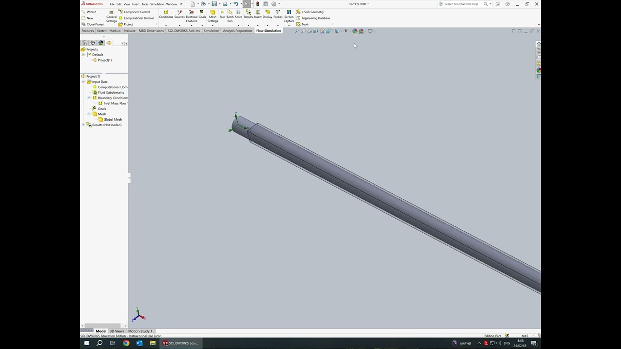 Flow in a Pipe by Solidworks
