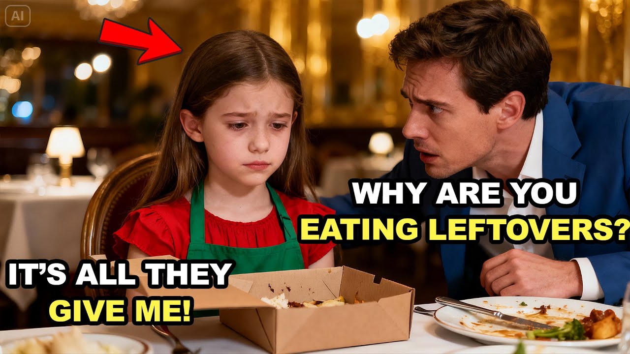 A MILLIONAIRE NOTICES A GIRL GATHERING LEFTOVERS AT A RESTAURANT — HER WORDS STUN HIM