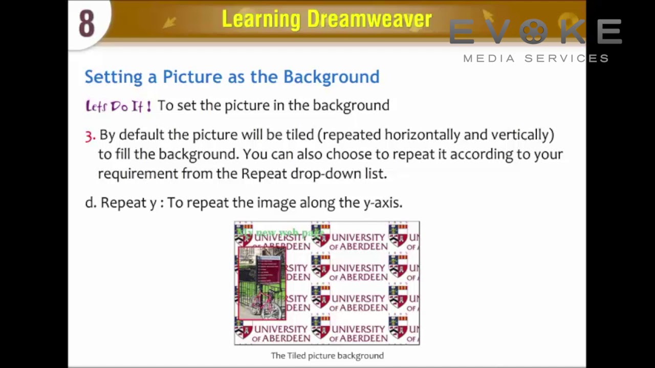Setting  page Properties || Information