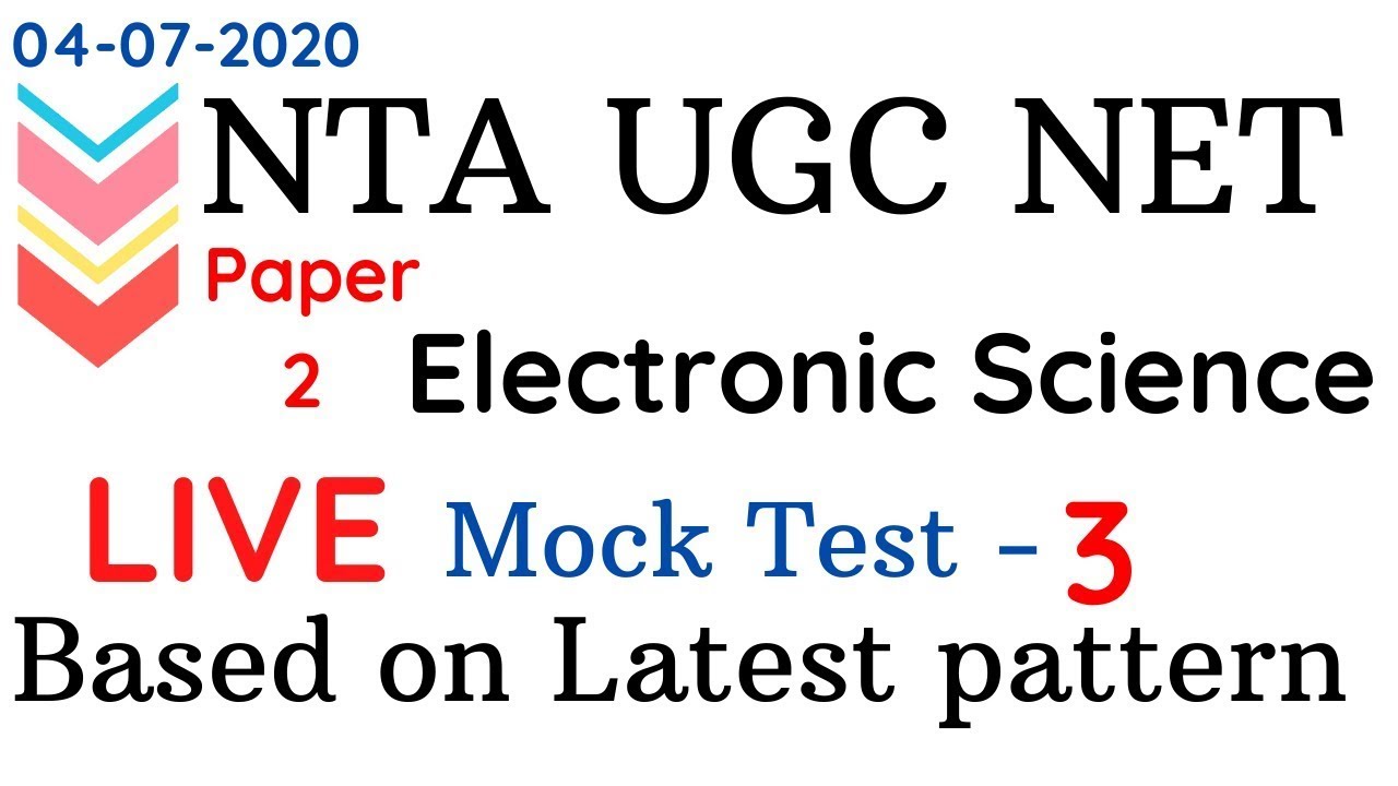 UGC NET Mock Test 3 Electronic Science