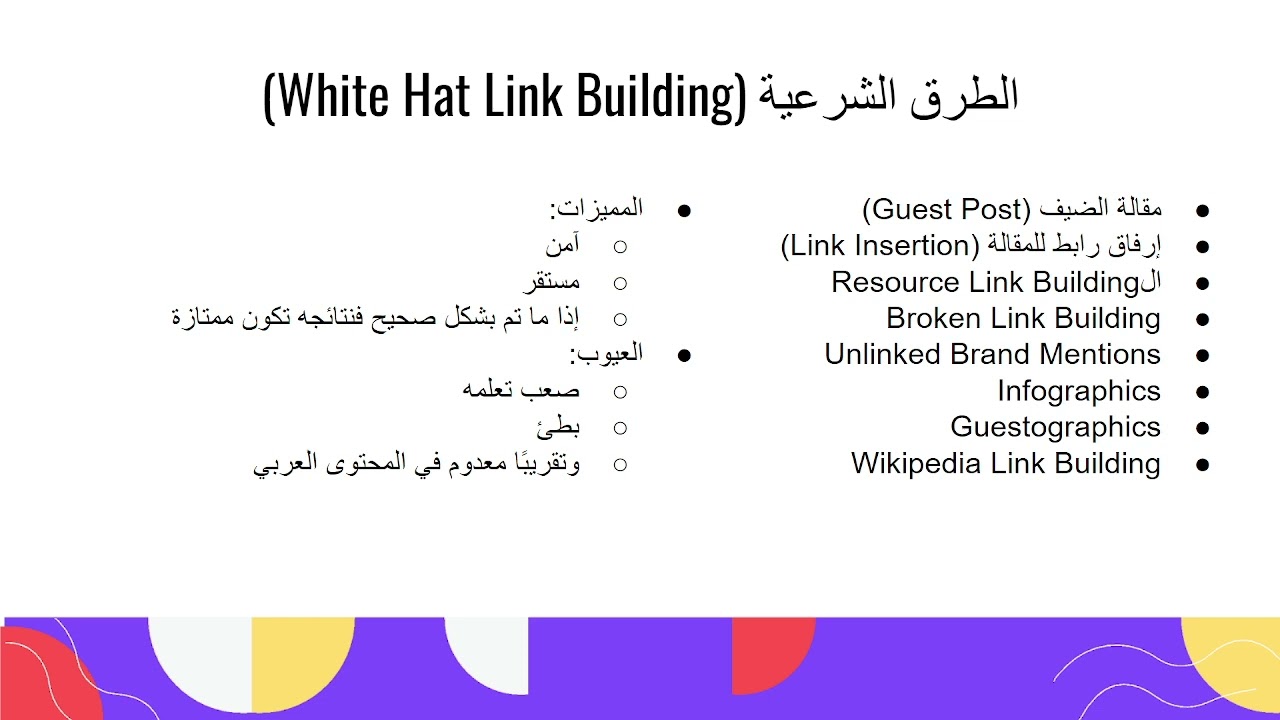 تعلم الSEO خطوة بخطوة - المحاضرة الثامنة تحسين الموقع خارجيا