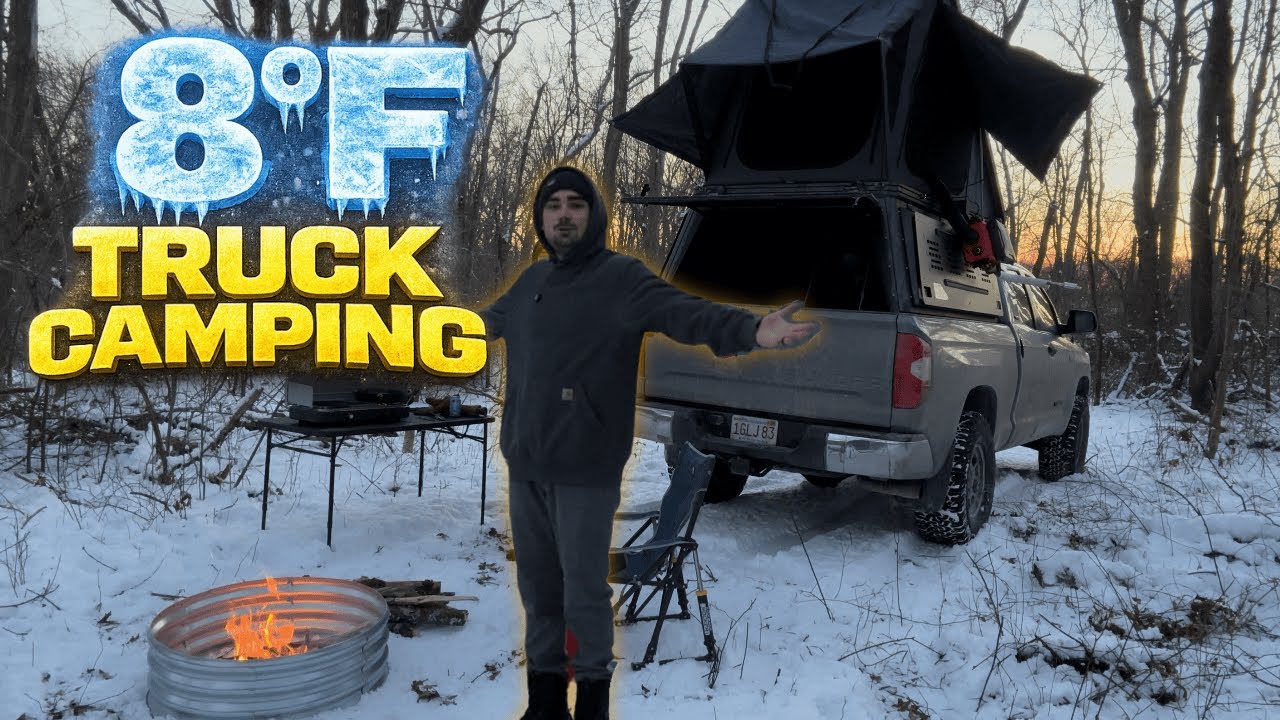 Truck Camping in 8°F with a Pop-Up Camper | Outside Campers Winter Test