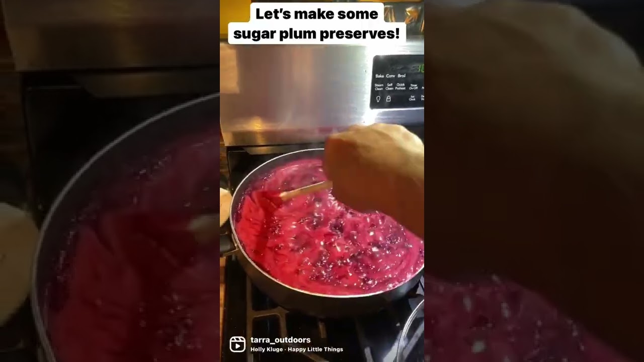 Making sugar plum preserves from my plum tree makes me happy! 