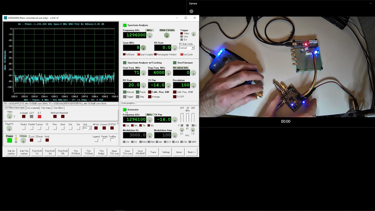 ADF5355 Synthesizer board interface for SATSAGEN