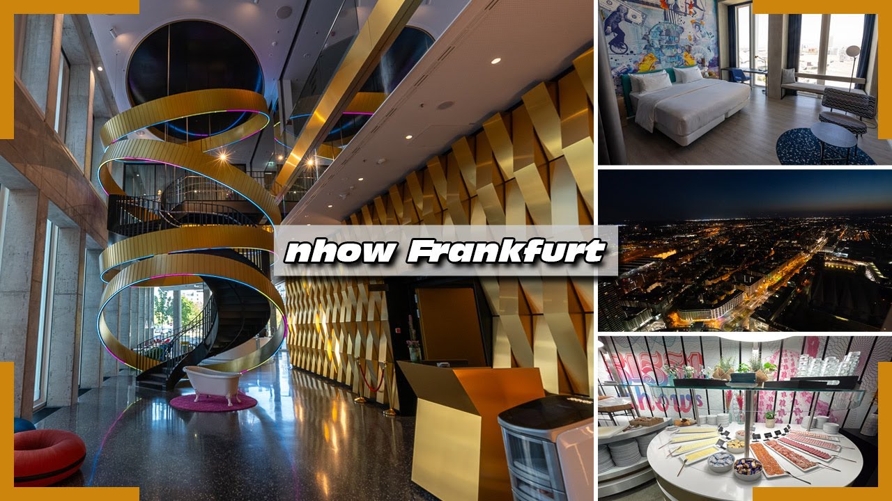 Nhow Frankfurt Hotelrundgang | nhow Premium Zimmer mit Aussicht | Frühstücksbuffet | NFT Skybar | 4K