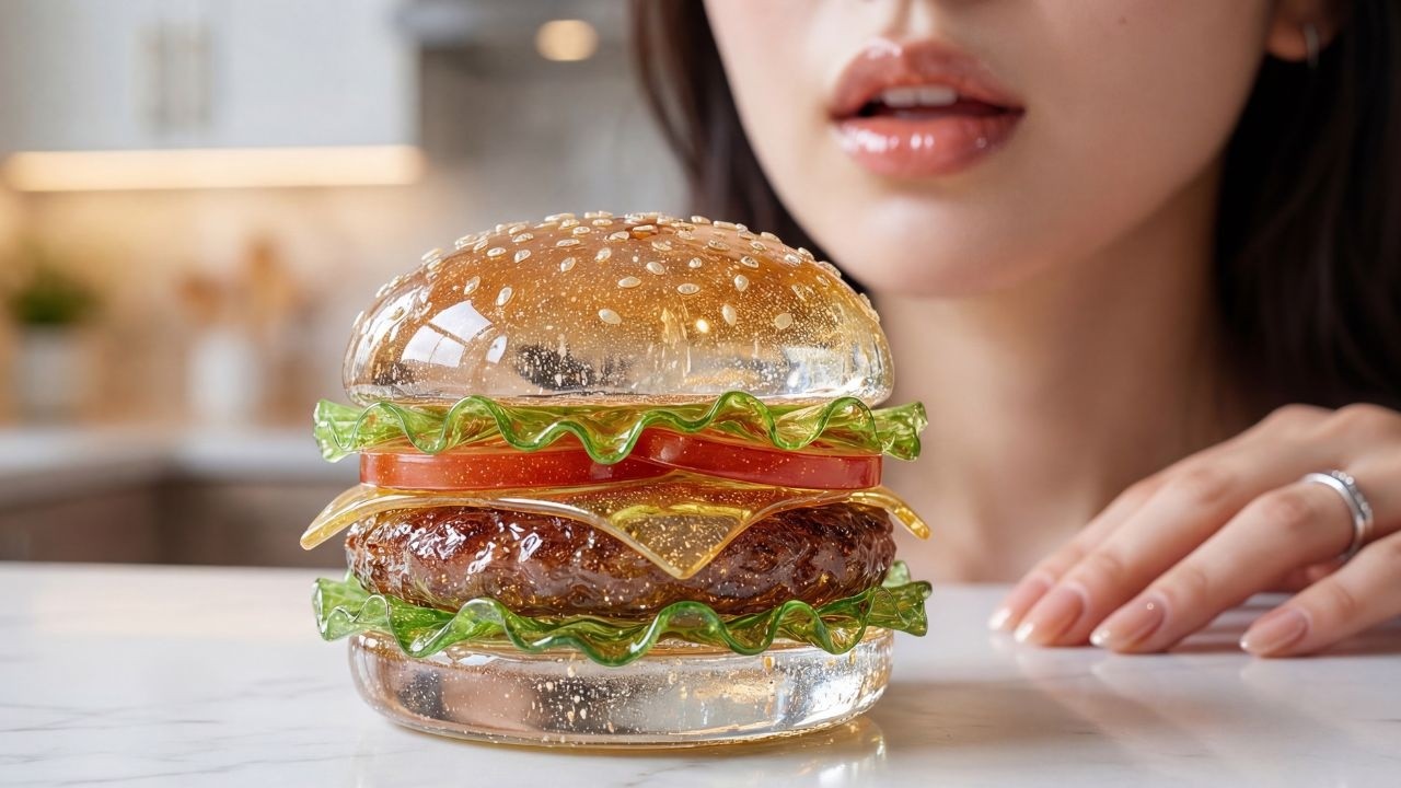 El Icónico Cheeseburger de América… ¡Completamente Hecho de VIDRIO! 🇺🇸🍔😵