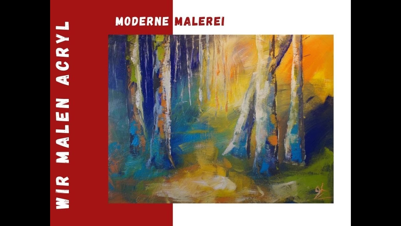Moderne Acrylmalerei /abstrakte Bäume malen / Shaper
