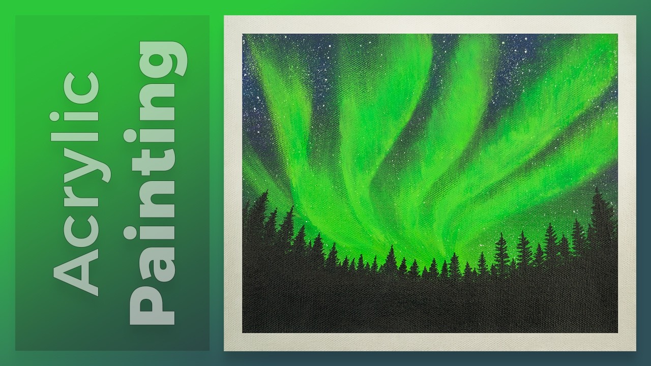 Easy Aurora Borealis & Pine Trees: A Relaxing Tutorial