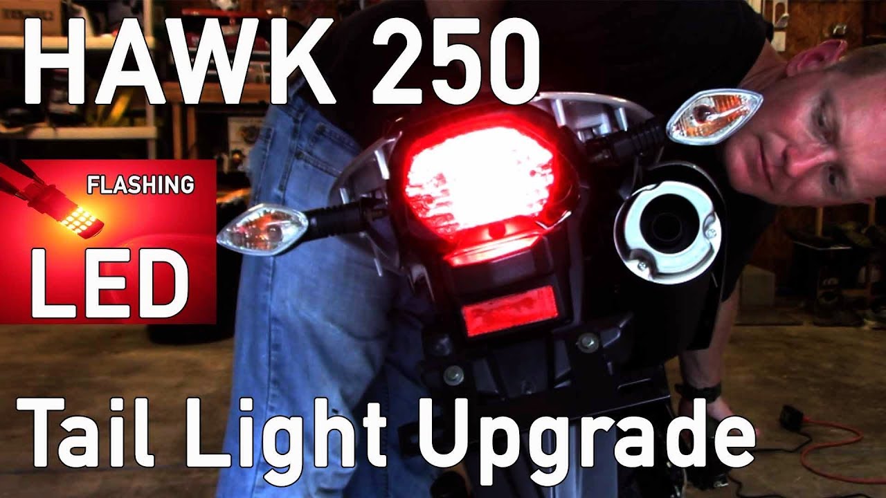 Hawk 250 Stop Tail Light Flashing LED Upgrade - Major Safety Enhancement