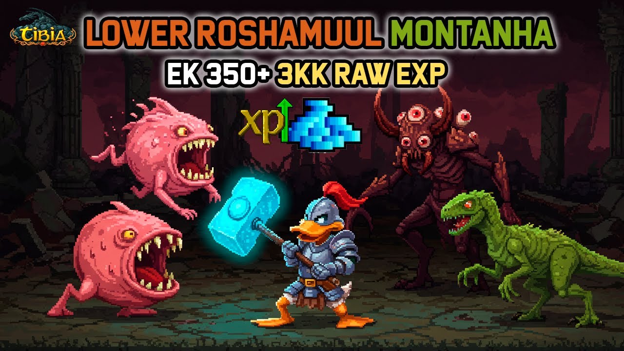 Lower Roshamuul | 3kk RAW EXP | 550K+ Profit | Knight 350+ | Tibia Global | EK Solo