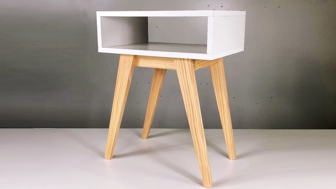 Mesa de Noche Nórdica Madera Mixta Fácil de Hacer - Paso a Paso