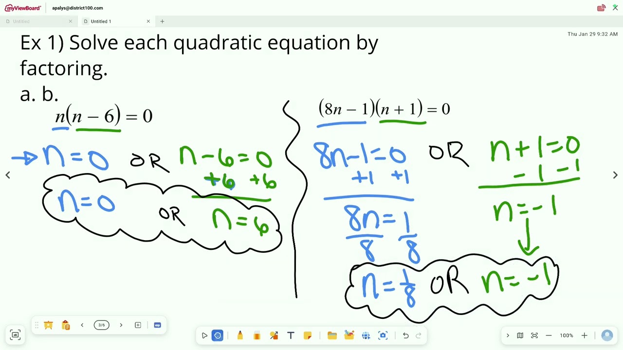 7.4 Day 1: Solving by Factoring