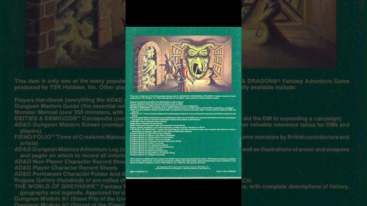 Bitesize Old School Module Review - S1 Tomb of Horrors #adnd #rpg #horror