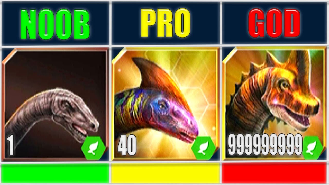 NOOB vs PRO vs GOD BRACHIOSAURUS 999 | JURASSIC WORLD THE GAME