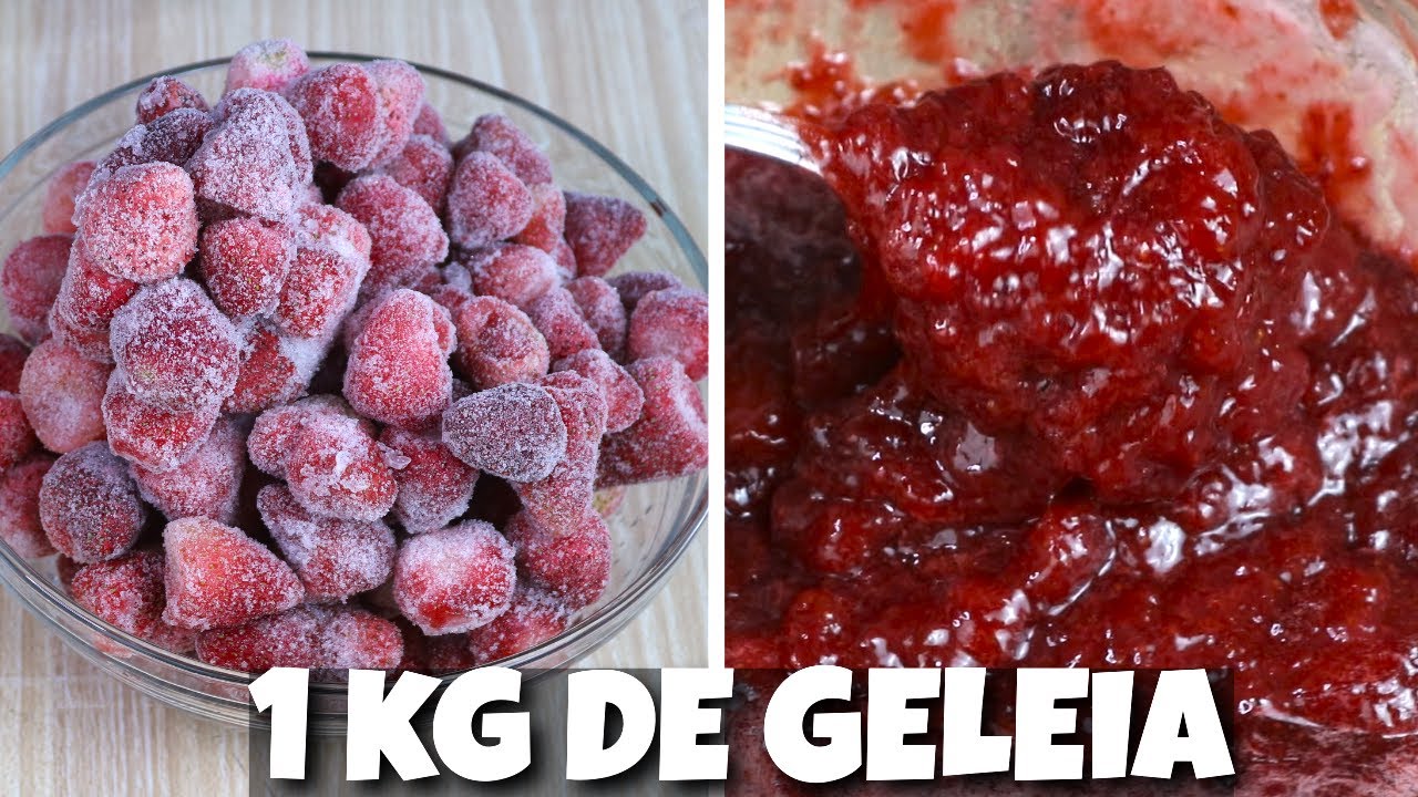 1kg DE GELEIA DE MORANGO FEITA COM MORANGOS CONGELADOS - COMO FAZER 1kg DE GELEIA DE MORANGO