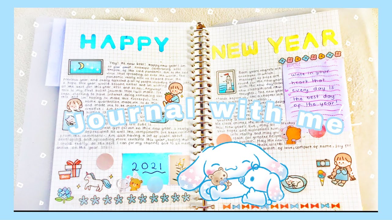 Journal with me 📔 using B5 ring binder (first ever bullet journal) new year theme