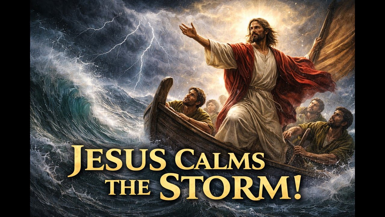 Jesus Calming the storm:  🌊 Even the Wind and Waves Obey Him!