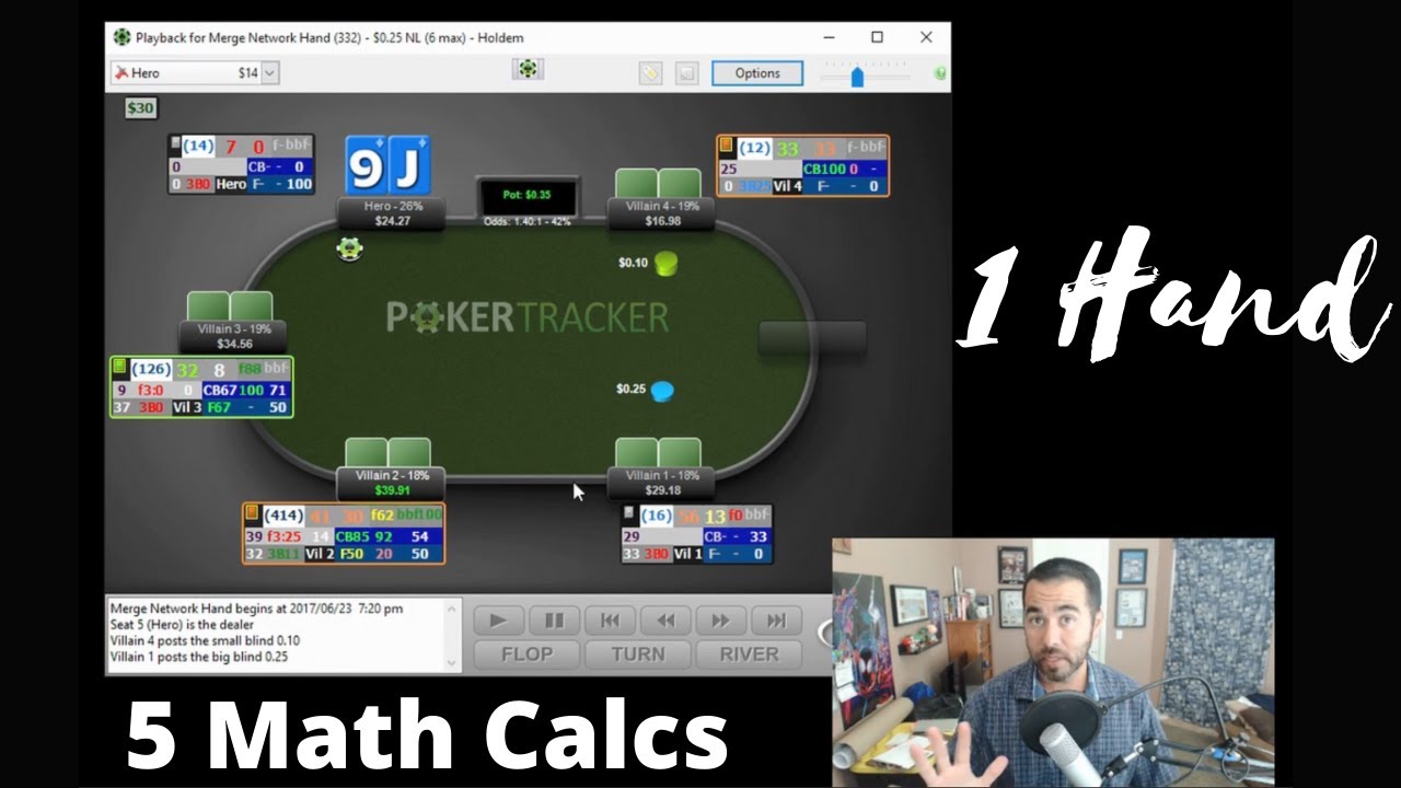 5 poker math calculations in 1 Hand  - This is how we get better