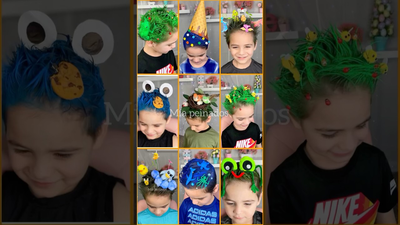 9 ideas de peinados locos 🥰 #peiandoslocosparani&ntilde;os #penteadosmalucos #peinadoslcos #fyp