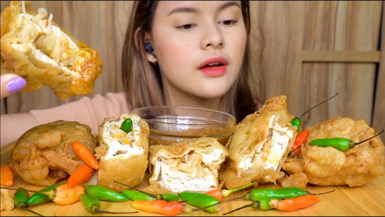 ASMR TAHU GORENG KRIUK ISI pedasnya ah mantap!