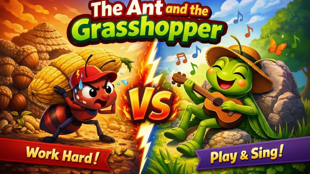 The Ant and the Grasshopper 🐜🦗 | Kids Story | Educational Bedtime Tale