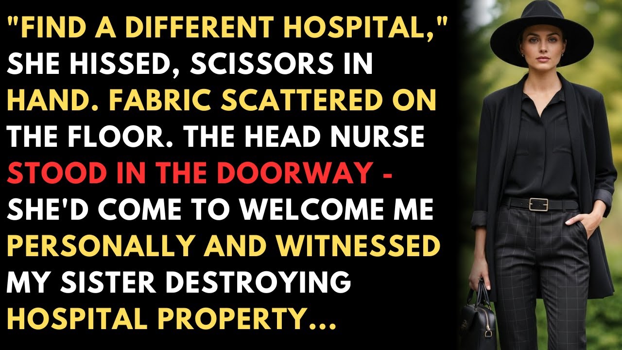 "FIND A DIFFERENT HOSPITAL," SHE HISSED, SCISSORS IN HAND. FABRIC SCATTERED ON THE FLOOR. THE HEAD..