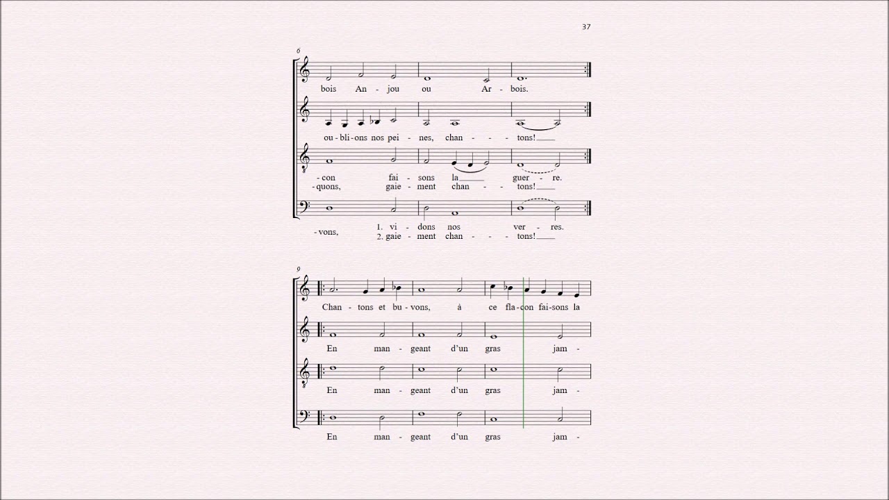 Pierre Attaingnant: Tourdion – Chor to go – SATB – Midi Sound