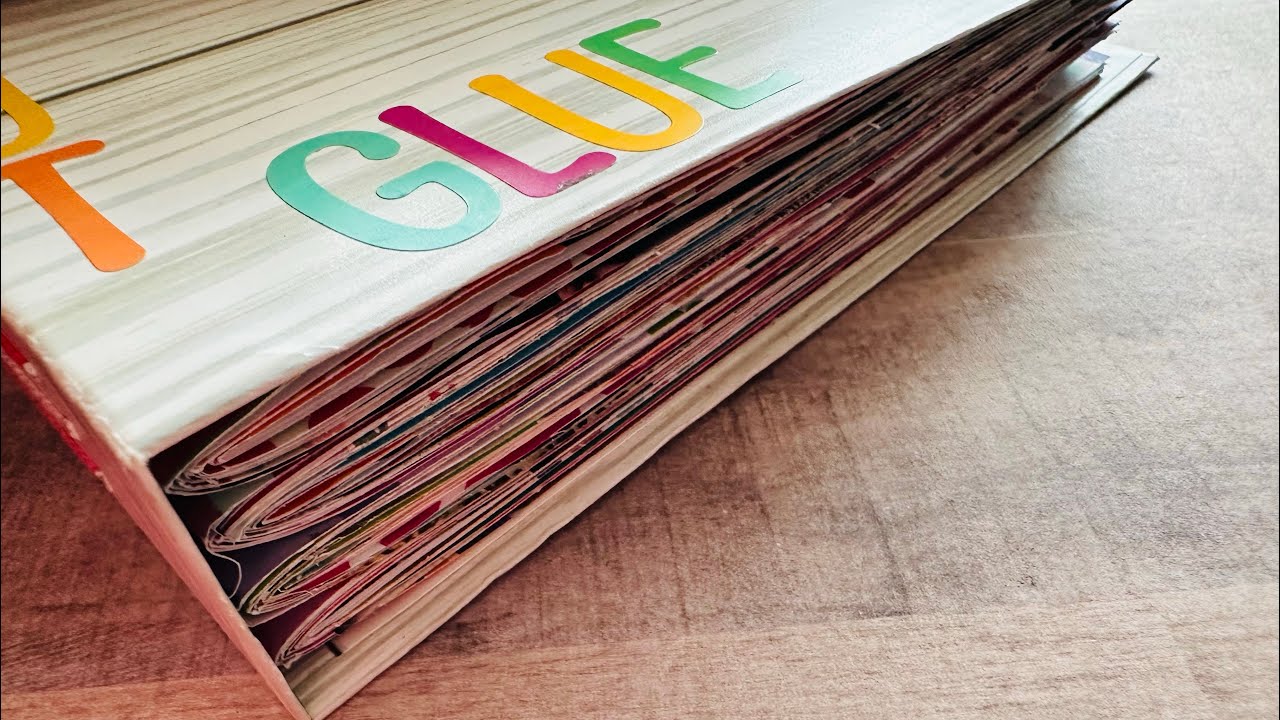 And we’re gluing! I made this out of a cereal box!