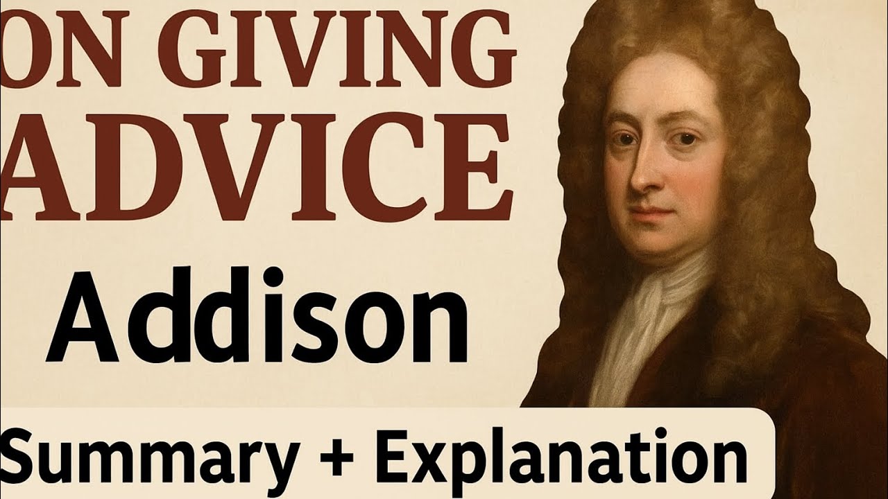 Joseph Addison – On Giving Advice | Full Explanation for Literature Students.
