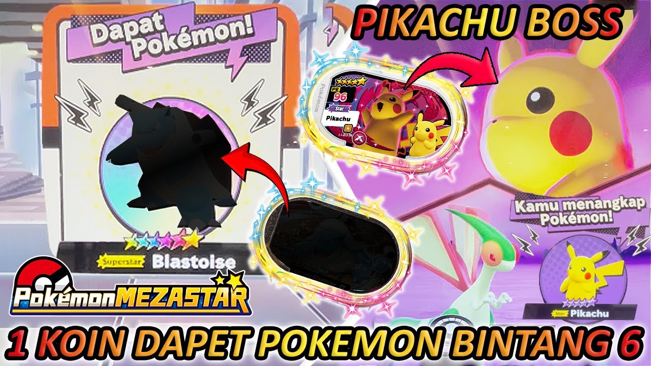 CUMAN 1 KOIN DAPET BINTANG 6, MENANG LAWAN PIKACHU BOSS !!! - POKEMON MEZASTAR #18