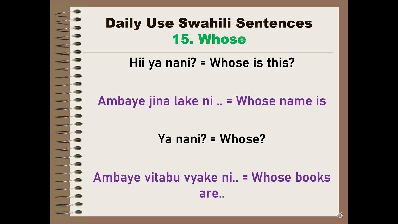 160 Useful Swahili To English Sentences For Every Moment