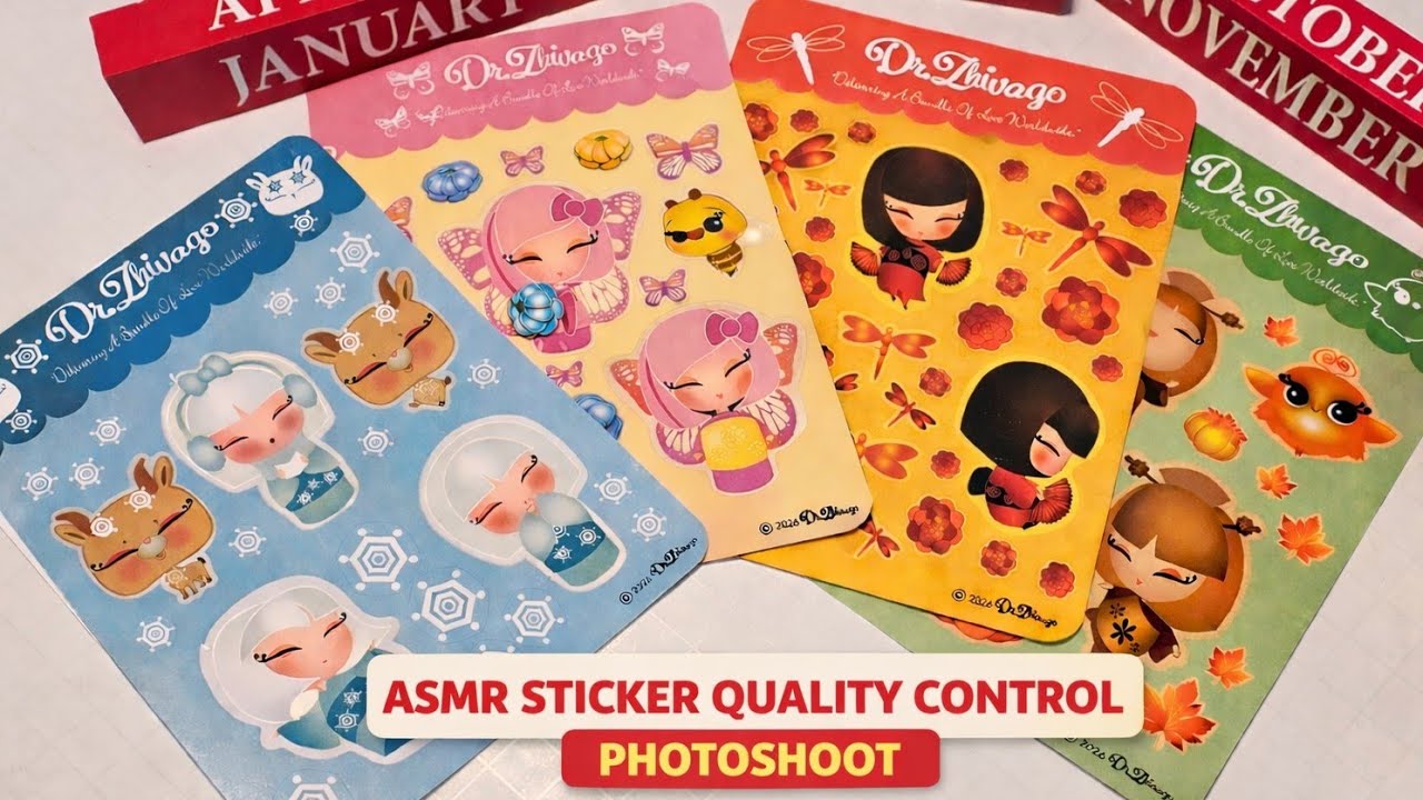 ASMR Cartoon Sticker Quality Control + Photoshoot (Sakura Seasons)