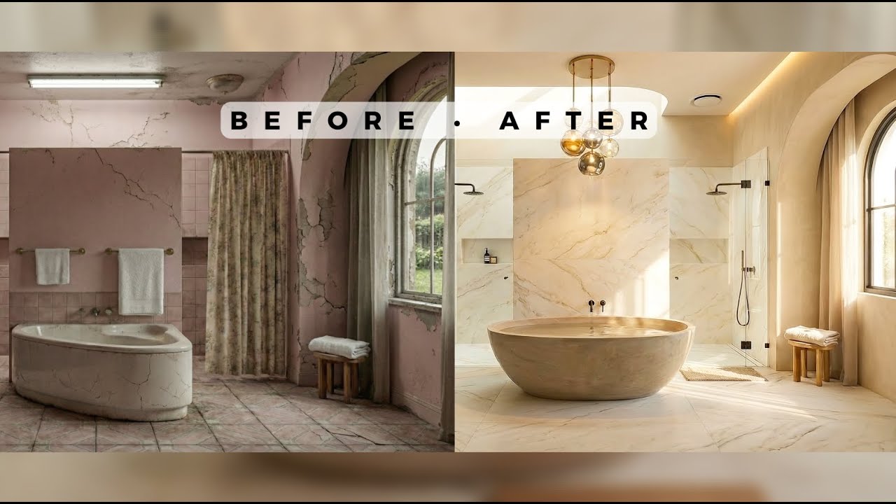 4 AMAZING Luxury Bathroom Upgrades (Before ➝ After) ✨ #beforeandafter #reno  #bathroomdesign