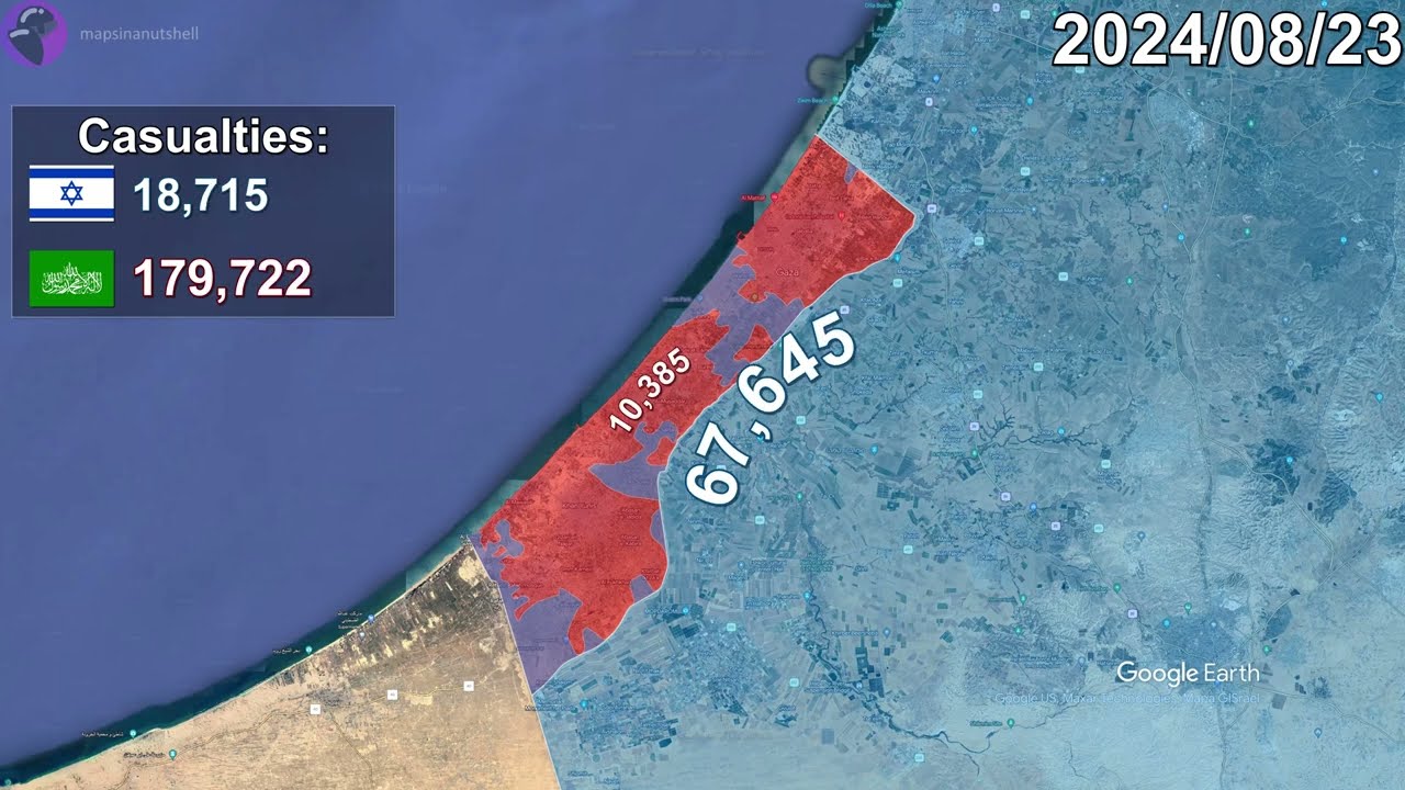 Israel-Hamas War: Every Day to February 1st, 2025 Mapped using Google Earth