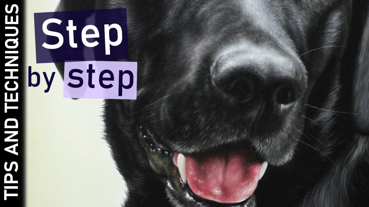How to draw a realistic dog nose in pastels | Layer by layer