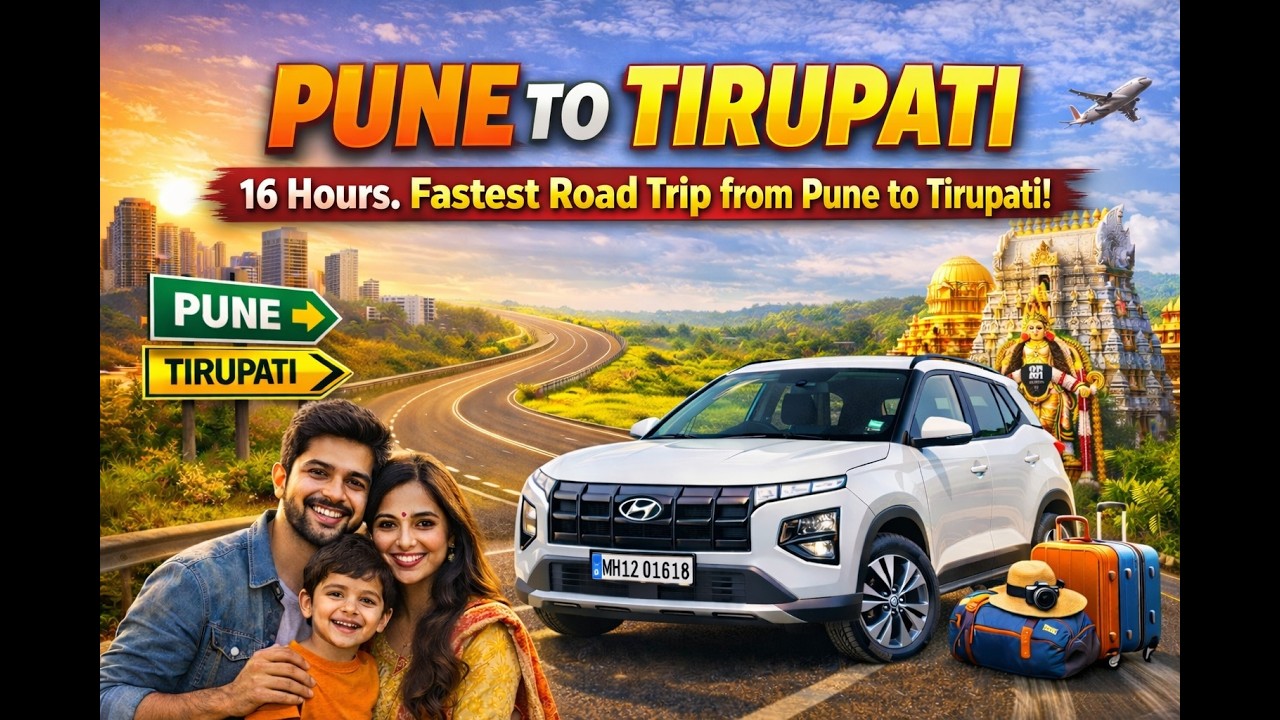 Fastest Pune to Tirupati Road Trip in 16 Hours | 1000 KM Non-Stop Drive #PuneToTirupati #creta2025
