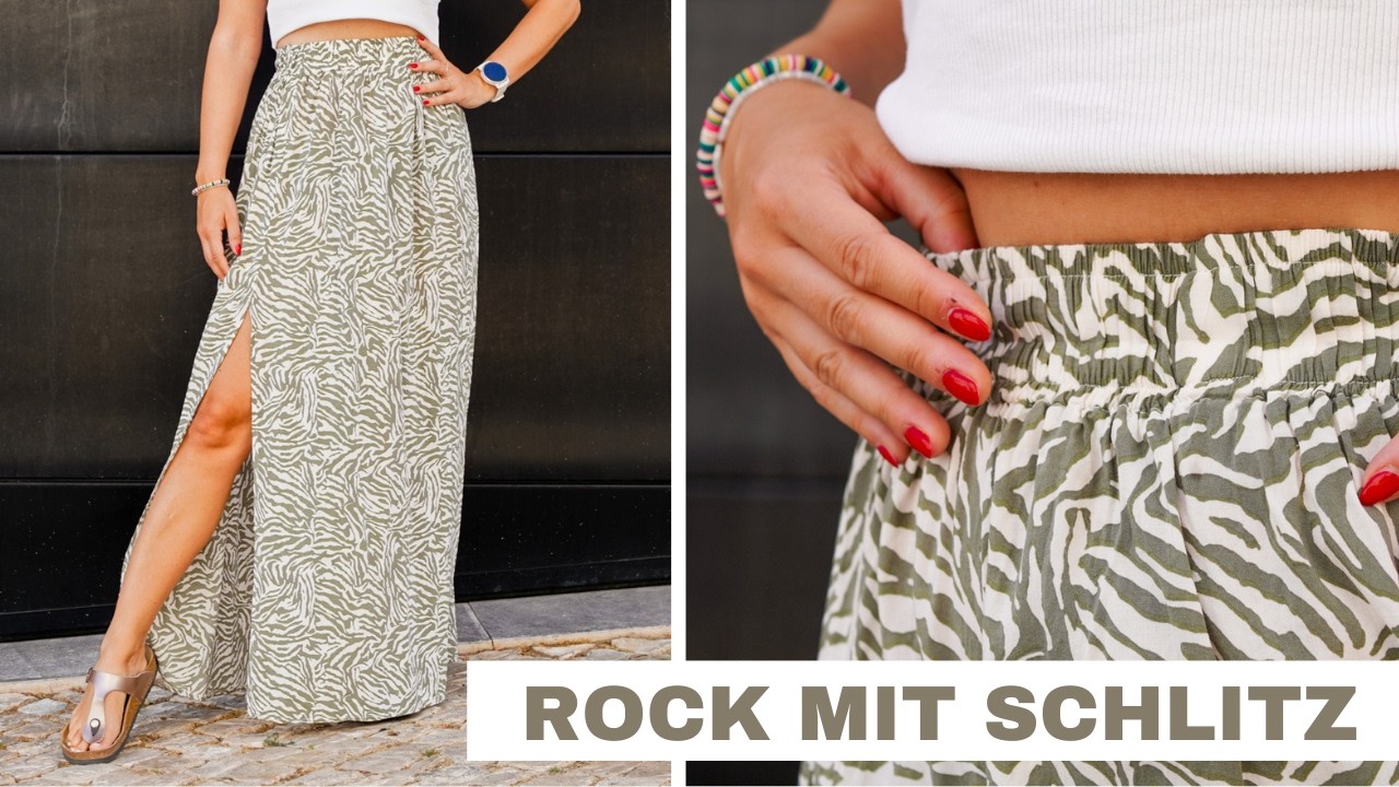 Maxirock nähen für Anfänger – aus nur 1 Rechteck & mit Gummibund ✨ Schritt-für-Schritt Anleitung