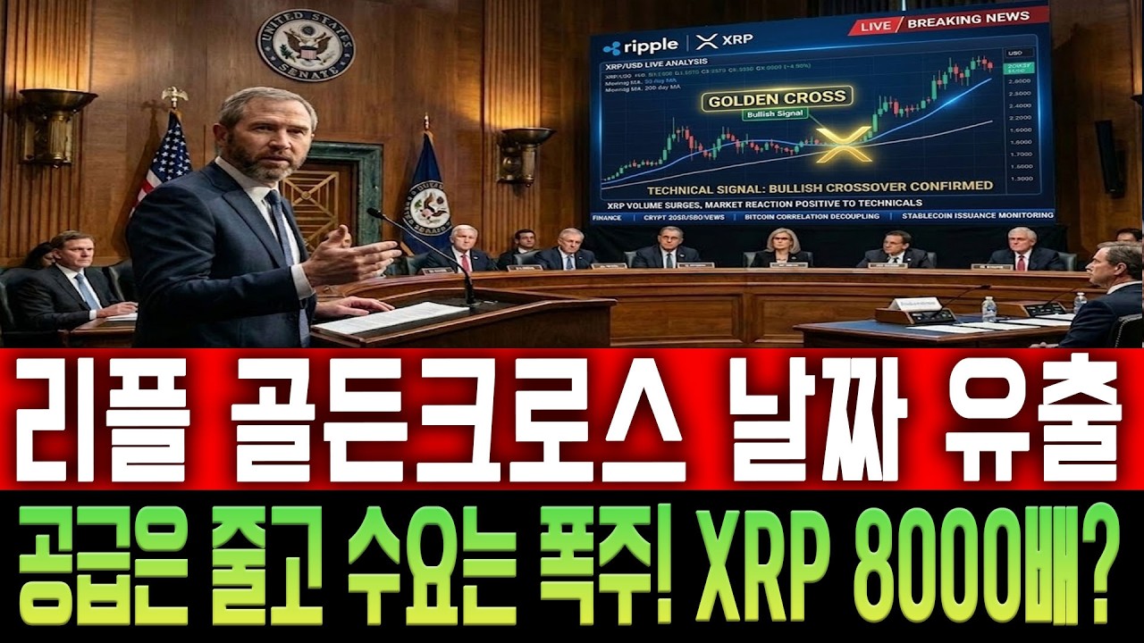 [리플 전망] 리플 골든크로스 날짜 유출! 공급은 줄고 수요는 폭주한다! XRP 8000배?!